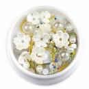 Nail Art Döschen exclusiv, mit weissen Blumen